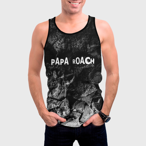 Мужская майка 3D Papa Roach black graphite, цвет 3D печать - фото 3