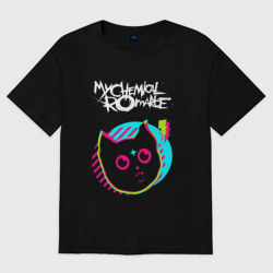 Мужская футболка хлопок Oversize My Chemical Romance rock star cat