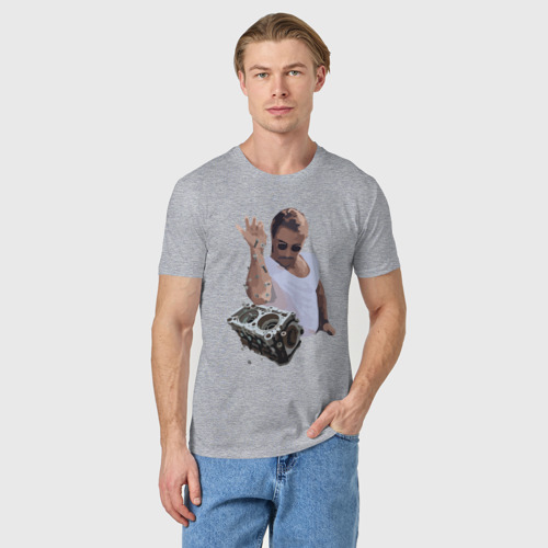 Мужская футболка хлопок Нусрет Subaru, цвет меланж - фото 3