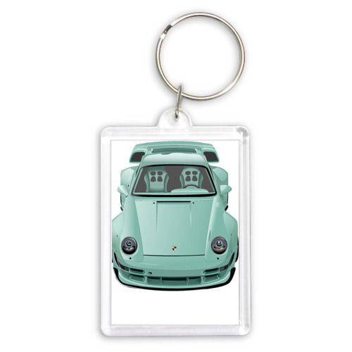 Брелок прямоугольный 35*50 Porsche Mint RWB