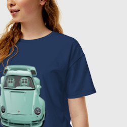 Женская футболка хлопок Oversize Porsche Mint RWB - фото 2