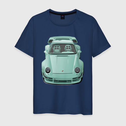 Мужская футболка хлопок Porsche Mint RWB, цвет темно-синий