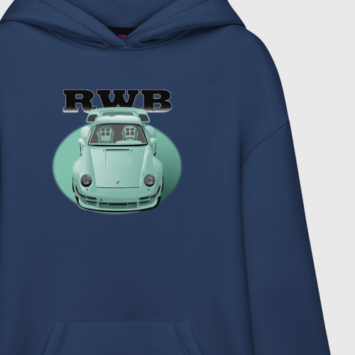 Худи SuperOversize хлопок Porsche Mint Rauh Welt, цвет темно-синий - фото 3