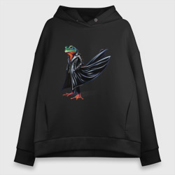 Женское худи Oversize хлопок Лягушка в черном плаще