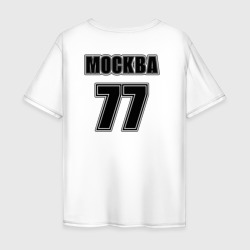 Футболка с принтом Герб Москвы для мужчины, вид сзади №1. Цвет основы: белый