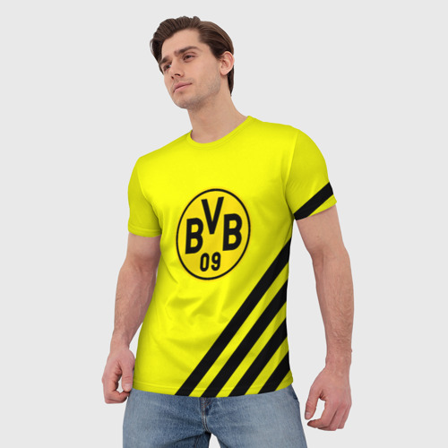 Мужская футболка 3D Borussia line fc, цвет 3D печать - фото 3