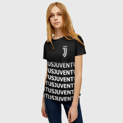 Женская футболка 3D Juventus pattern fc club steel - фото 2