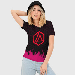 Женская футболка 3D Slim Linkin park metal music  - фото 2