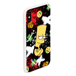 Чехол для iPhone XS Max матовый Барт Симпсон на фоне баксов - фото 2