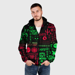 Мужская ветровка 3D Twenty one pilots pattern rock steel - фото 2