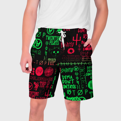 Мужские шорты 3D Twenty one pilots pattern rock steel, цвет 3D печать