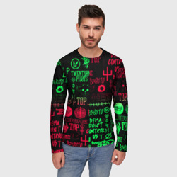 Мужской лонгслив 3D Twenty one pilots pattern rock steel - фото 2