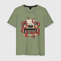 Осьминог писатель – Мужская футболка хлопок с принтом купить со скидкой в -20%