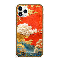 Чехол для iPhone 11 Pro матовый Китайский узор облаков
