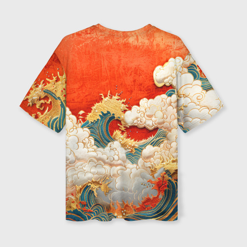 Женская футболка oversize 3D Китайский узор облаков, цвет 3D печать - фото 2