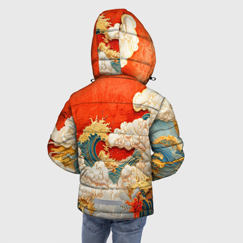 Зимняя куртка для мальчиков 3D Китайский узор облаков, цвет светло-серый - фото 4