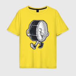 Мужская футболка хлопок Oversize Человек барабан