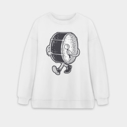 Женский свитшот oversize без начеса хлопок Человек барабан