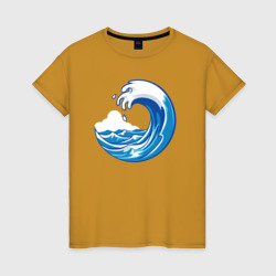 Морская волна – Футболка из хлопка с принтом купить со скидкой в -20%