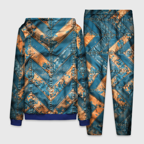 Мужской костюм с толстовкой 3D Кожа на джинсах, цвет синий - фото 2