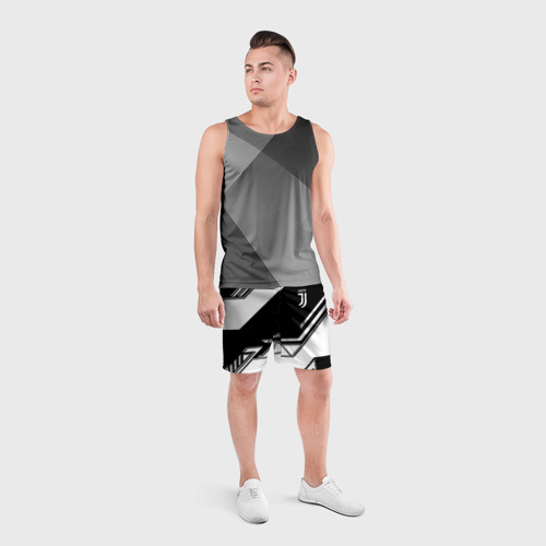Мужские шорты спортивные Ювентус фк спортивная геометрия , цвет 3D печать - фото 4
