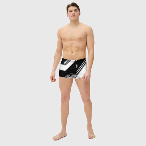 Мужские купальные плавки 3D Ювентус фк спортивная геометрия , цвет 3D печать - фото 5
