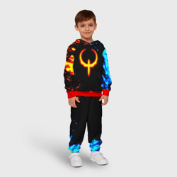 Детский костюм с толстовкой 3D Квейк огненное лого лава - фото 2
