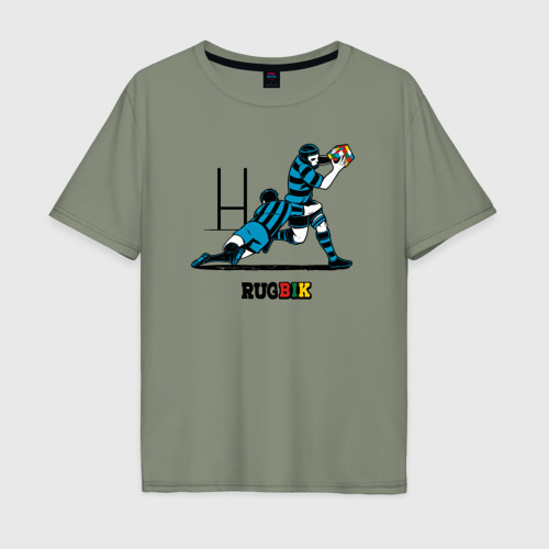 Мужская футболка хлопок Oversize с принтом Rugbik, вид спереди #2