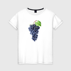 Веточка синего винограда – Женская футболка хлопок с принтом купить со скидкой в -20%