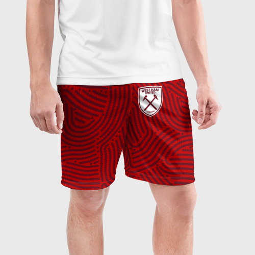 Мужские шорты спортивные West Ham отпечатки, цвет 3D печать - фото 3