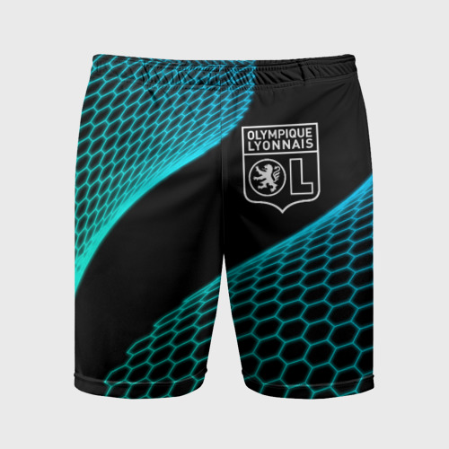 Мужские шорты спортивные Lyon football net, цвет 3D печать
