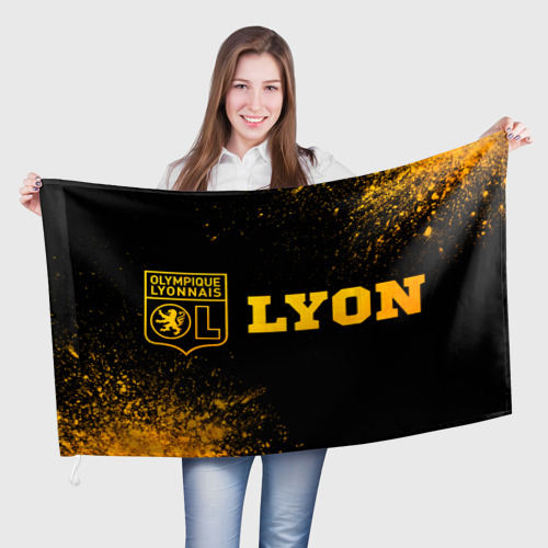 Флаг 3D Lyon - gold gradient по-горизонтали