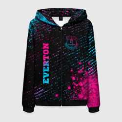 Мужская толстовка 3D на молнии Everton - neon gradient вертикально