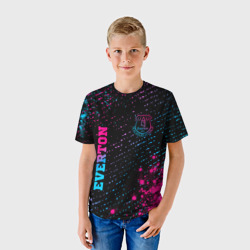 Детская футболка 3D Everton - neon gradient вертикально - фото 2