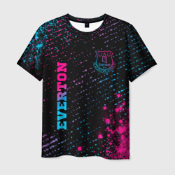 Мужская футболка 3D Everton - neon gradient вертикально