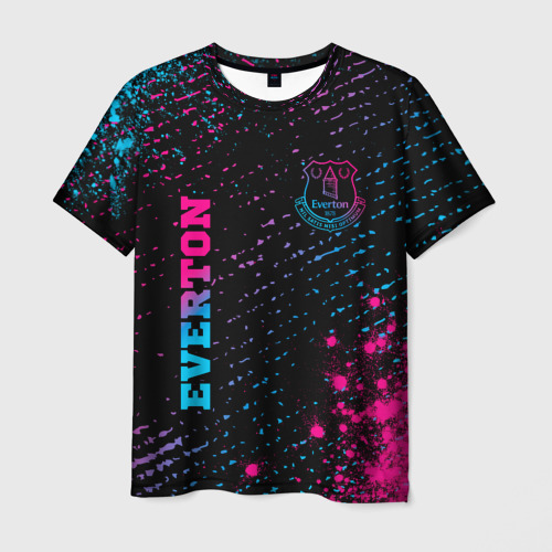 Мужская футболка 3D Everton - neon gradient вертикально, цвет 3D печать