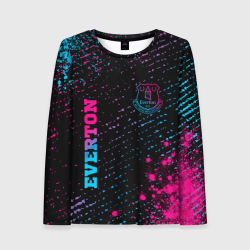 Женский лонгслив 3D Everton - neon gradient вертикально, цвет 3D печать