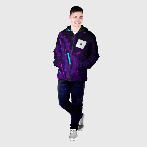 Мужская куртка 3D с принтом Roblox neon gaming, фото на моделе #1
