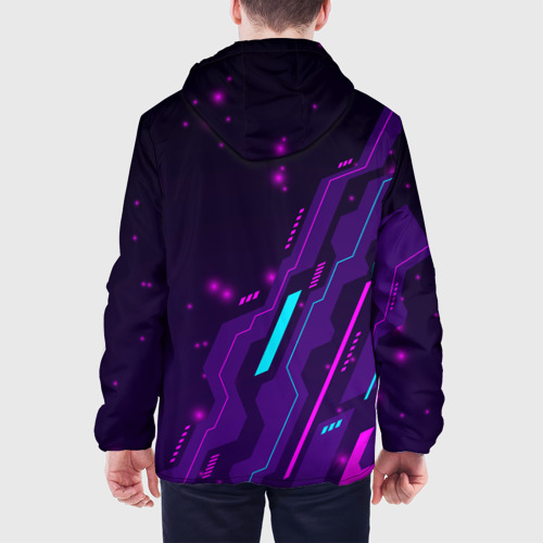Мужская куртка 3D с принтом Roblox neon gaming, вид сзади #2