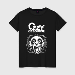 Женская футболка хлопок Ozzy Osbourne rock panda