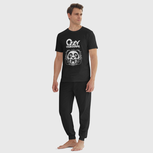 Мужская пижама хлопок Ozzy Osbourne rock panda, цвет черный - фото 5