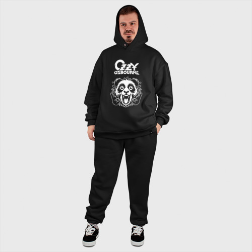 Мужской костюм oversize хлопок Ozzy Osbourne rock panda, цвет черный - фото 8