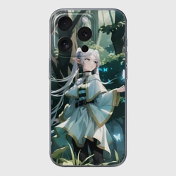 Чехол для iPhone 15 Pro силиконовый с защитой камеры Sousou no Frieren Фрирен butterfly