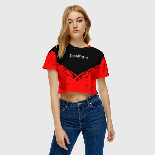 Женская футболка Crop-top 3D Bloodborne souls краски, цвет 3D печать - фото 3