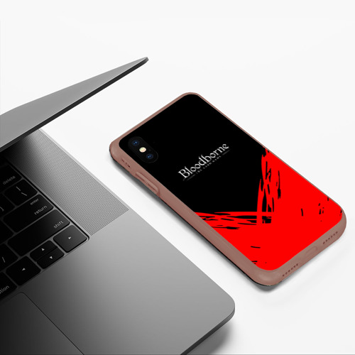 Чехол для iPhone XS Max матовый Bloodborne souls краски, цвет коричневый - фото 5