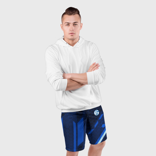 Мужские шорты спортивные Schalke 04 sport geometry, цвет 3D печать - фото 5
