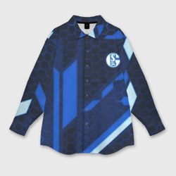 Мужская рубашка oversize 3D Schalke 04 sport geometry