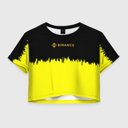 Женская футболка Crop-top 3D Binance биржа краски