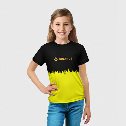 Детская футболка 3D Binance биржа краски, цвет 3D печать - фото 5