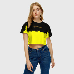 Женская футболка Crop-top 3D Binance биржа краски - фото 2